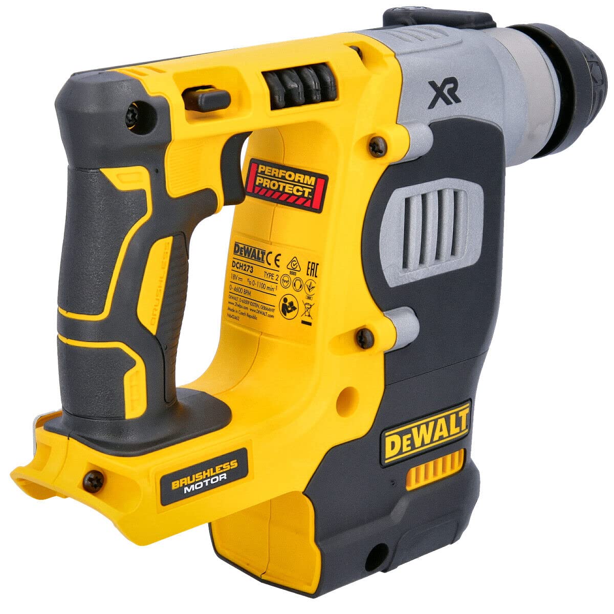 DEWALT DCH273N-XJ 18V XR Li-Ion SDS Plus Rotary Hammer Drill, 18 W, 18 V, Yellow/Black