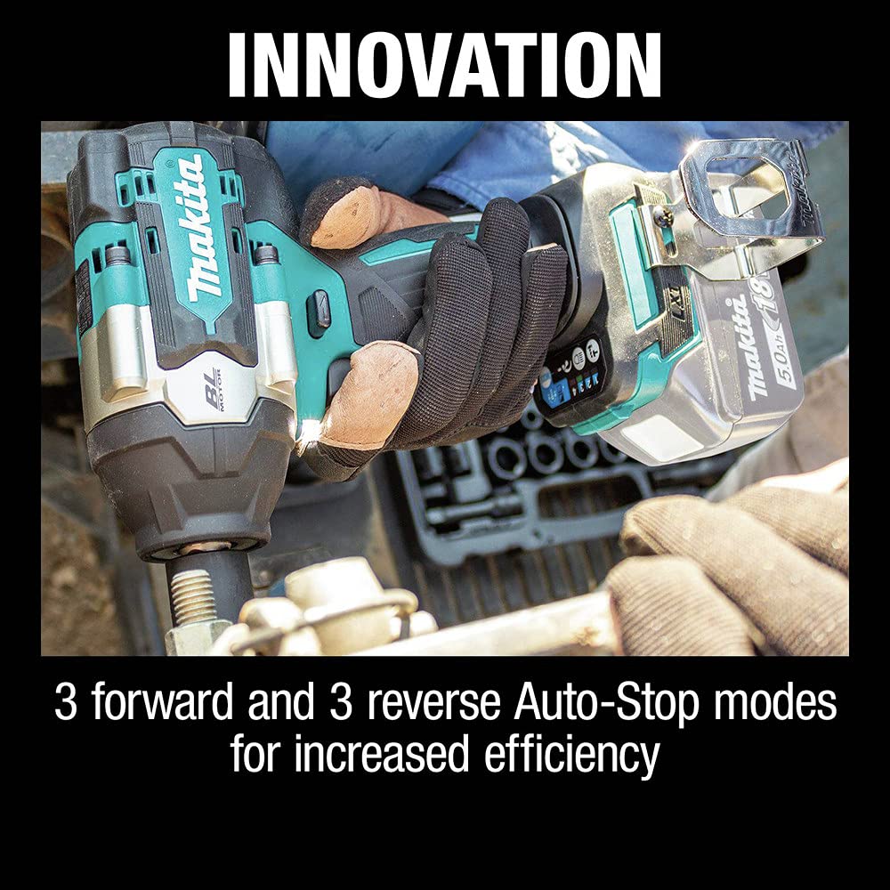 Makita XWT17Z 18V LXT® Lithium-Ion Brushless Cordless 4-Speed Mid-Torque 1/2" Sq. Drive Impact Wrench w/Friction Ring Anvil, Tool Only