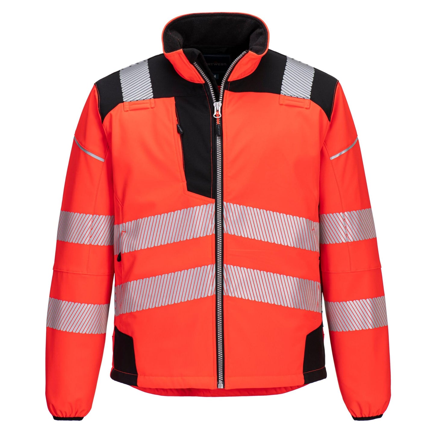 Portwest T402 Men's PW3 Hi Vis Safety Jacket - Windproof Water Resistant High Visibility Reflective Softshell Jacket Yellow/Black, XX-Large