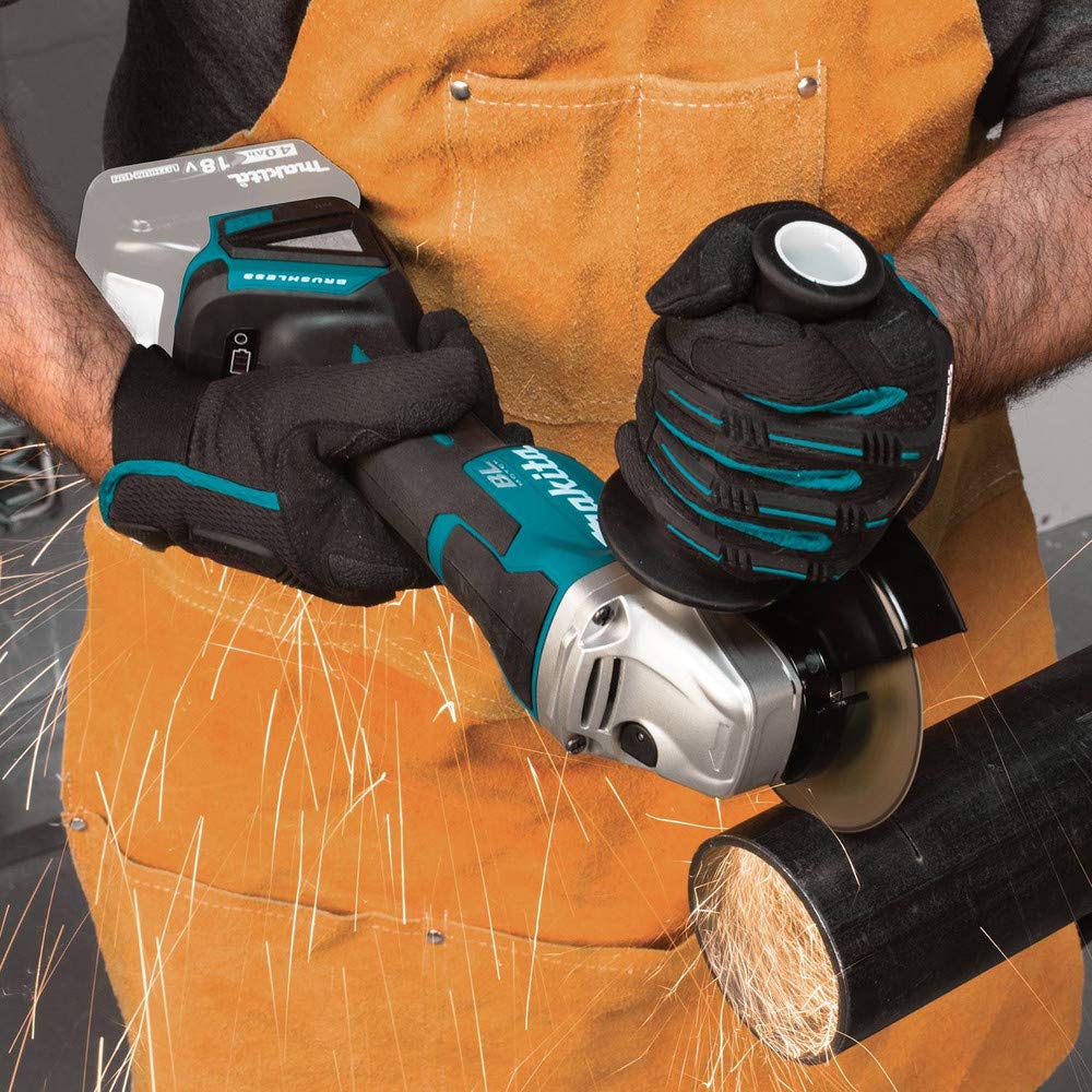 Makita XAG11Z 18V LXT Lithium-Ion Brushless Cordless 4-1/2”/ 5" Paddle Switch Cut-Off/Angle Grinder, with Electric Brake, Tool Only