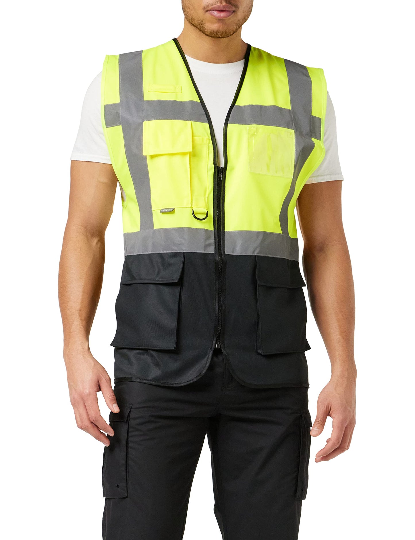 Portwest C476YRBL Warsaw Executive Vest, Yellow/Royal, L