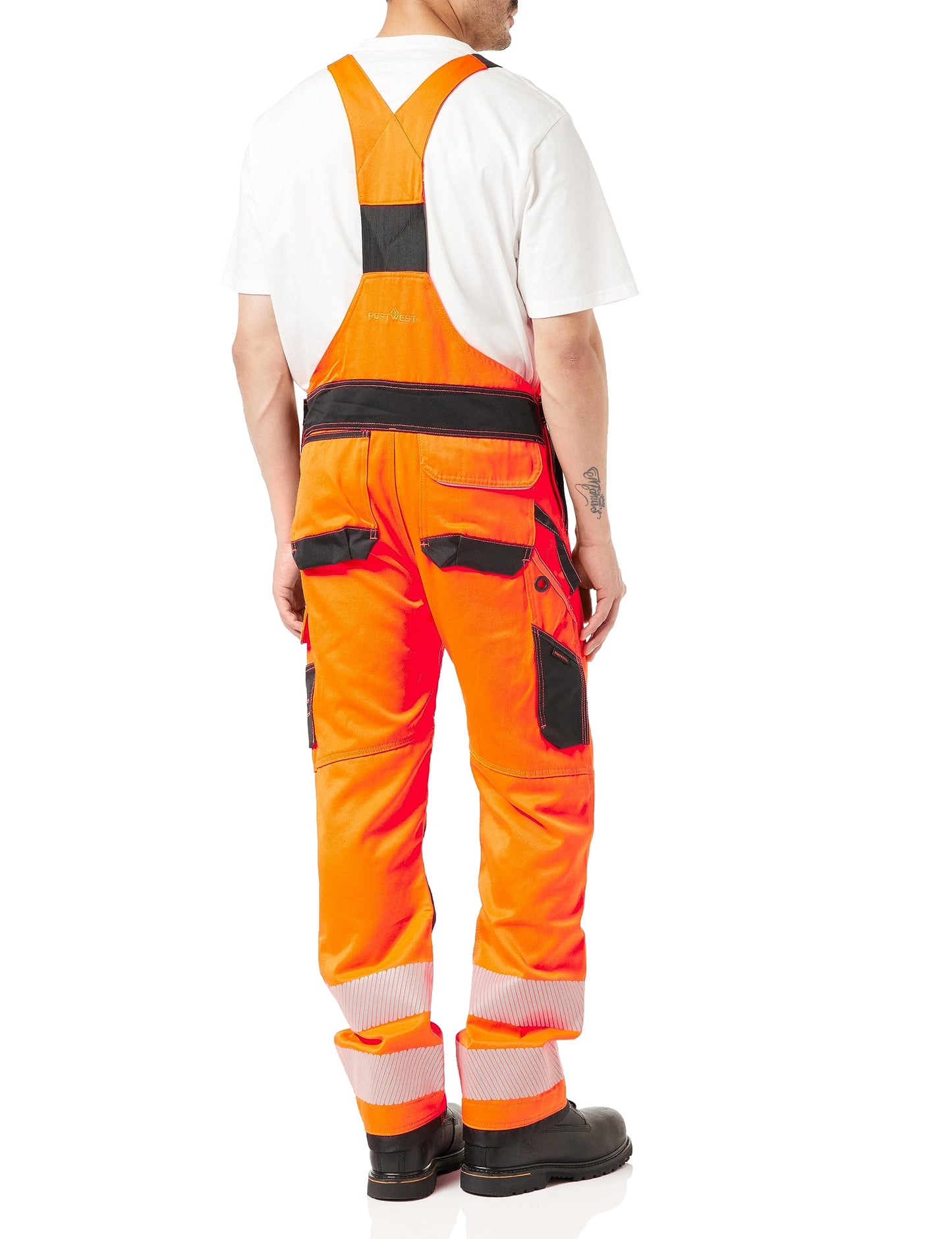 Portwest PW3 Hi-Vis Bib and Brace, Size: L, Colour: Yellow/Black, PW344YBRL