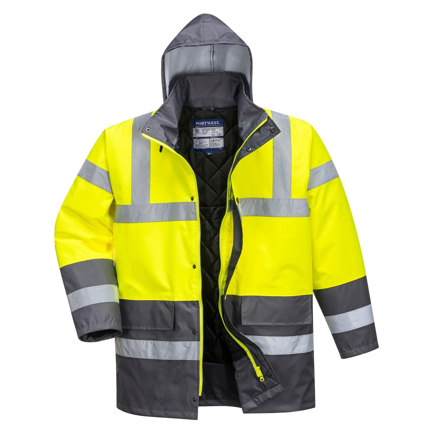 Portwest S466 Waterproof Hi-Vis Contrast Winter Traffic Jacket Yellow, Large