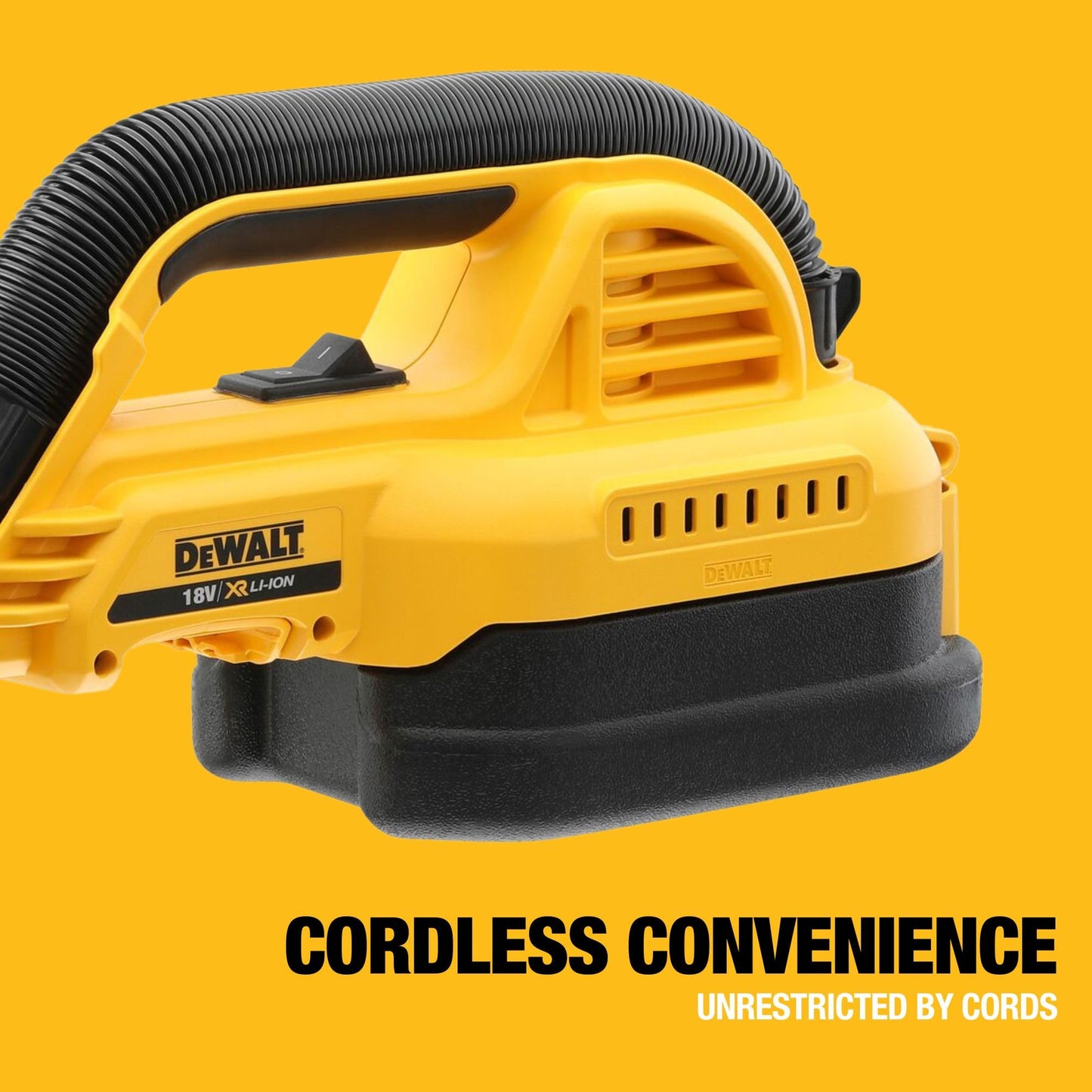 DEWALT XR 18V Cordless Wet & Dry Handheld Vacuum Cleaner (Bare Unit) with Accessories, DCV517N-XJ