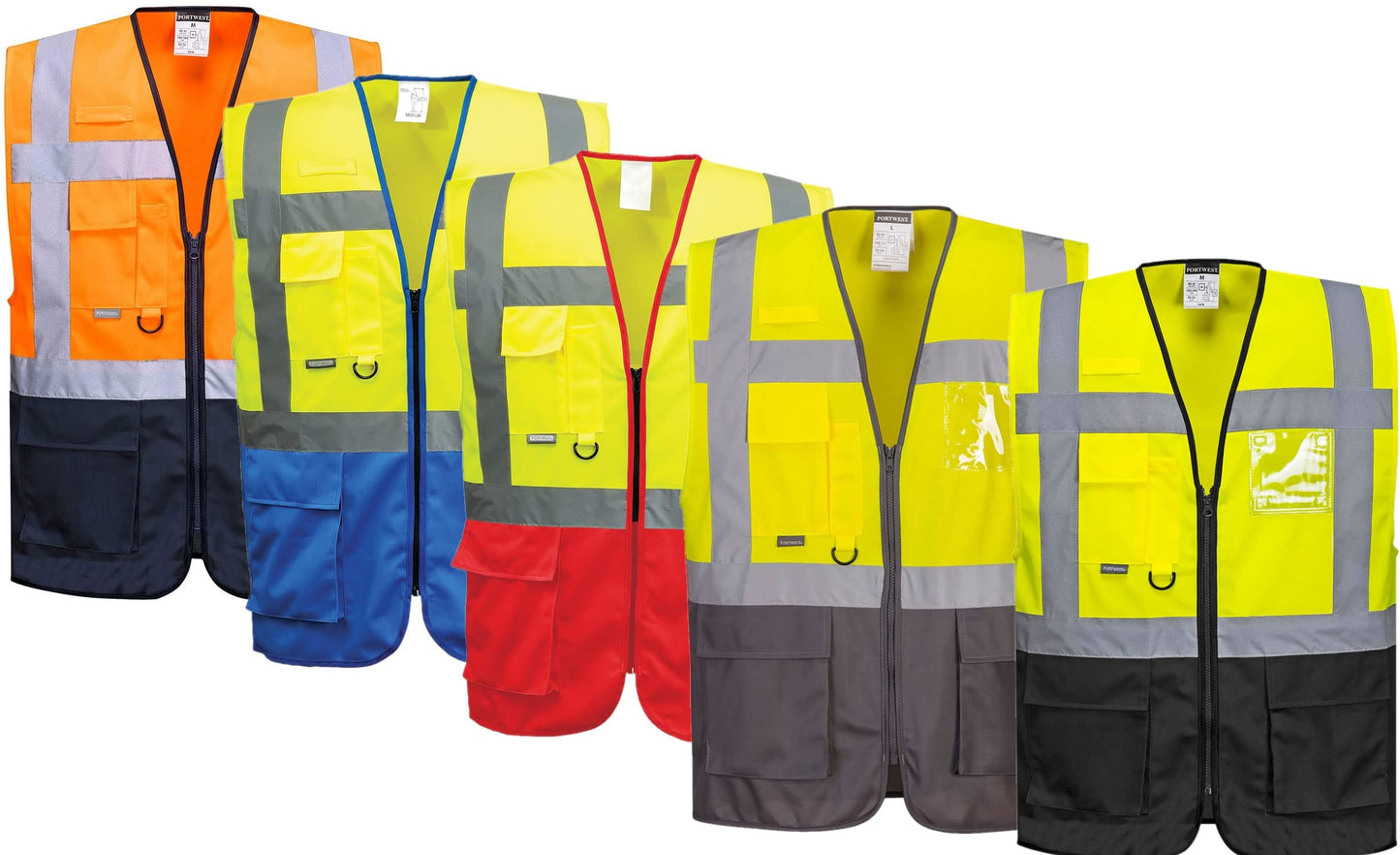 Portwest C476YRBL Warsaw Executive Vest, Yellow/Royal, L