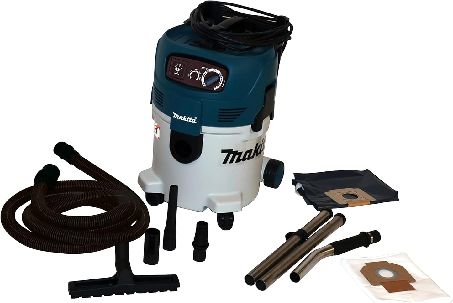 Makita VC3012M 240 V M Class Dust Extractor with Power Take-Off, 30 L Blue/Black