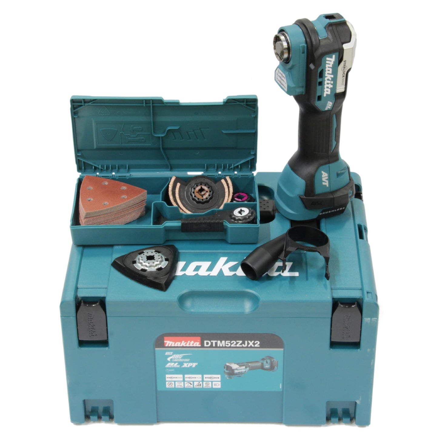 MAKITA DTM52ZJX2 Multifunction Tool 18V LXT (Solo) with MAKPAC Accessory Kit