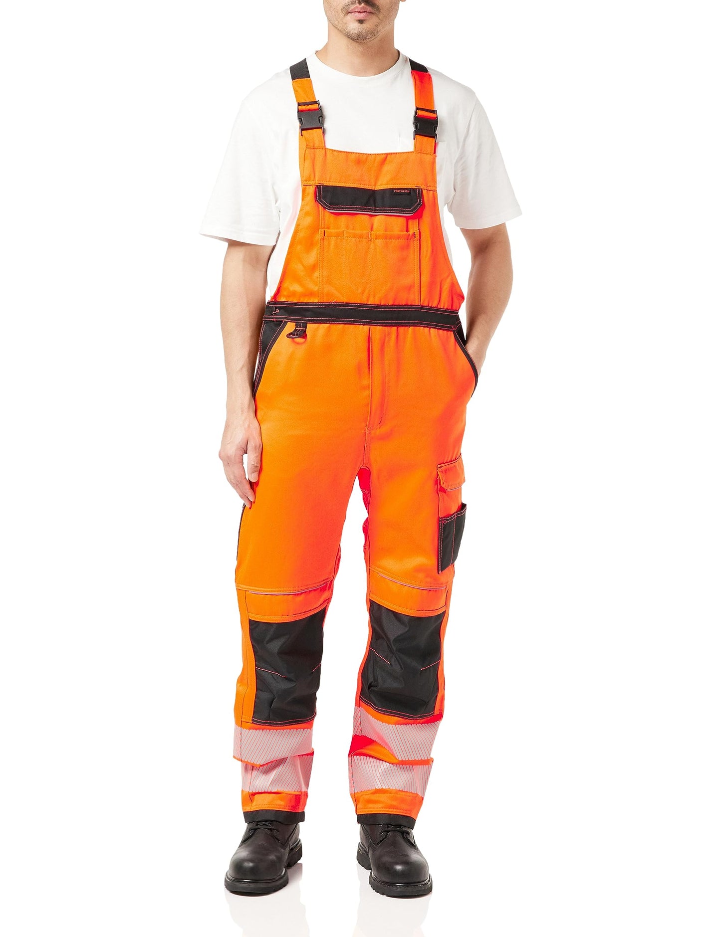 Portwest PW3 Hi-Vis Bib and Brace, Size: L, Colour: Yellow/Black, PW344YBRL