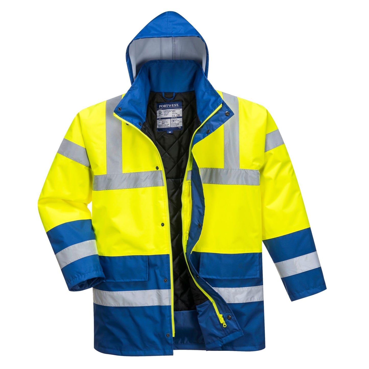 Portwest S466 Waterproof Hi-Vis Contrast Winter Traffic Jacket Yellow, Large