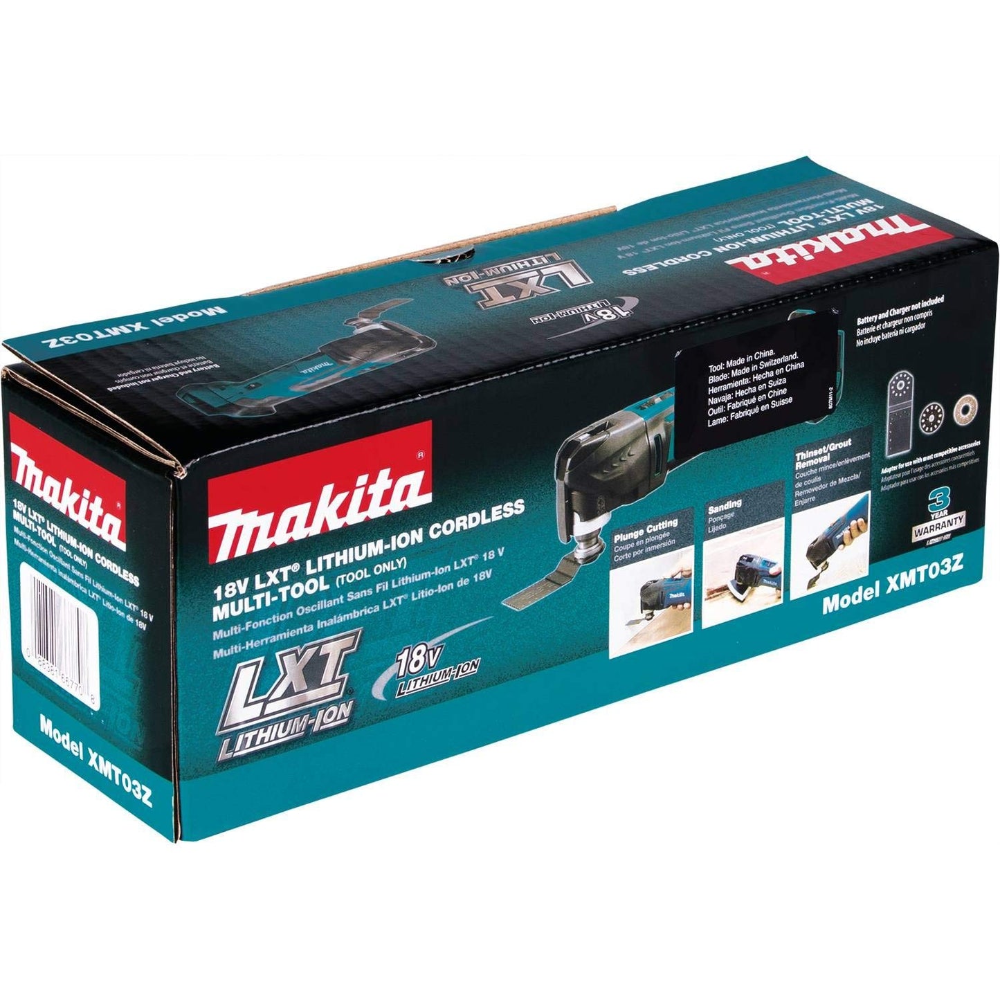 Makita XMT03Z 18V LXT Lithium-Ion Cordless Multi-Tool, Tool Only