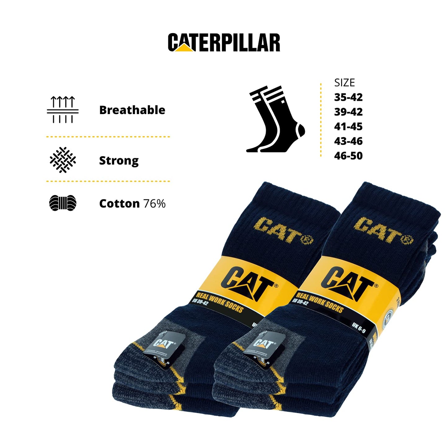 Caterpillar Men's Real Work Socks