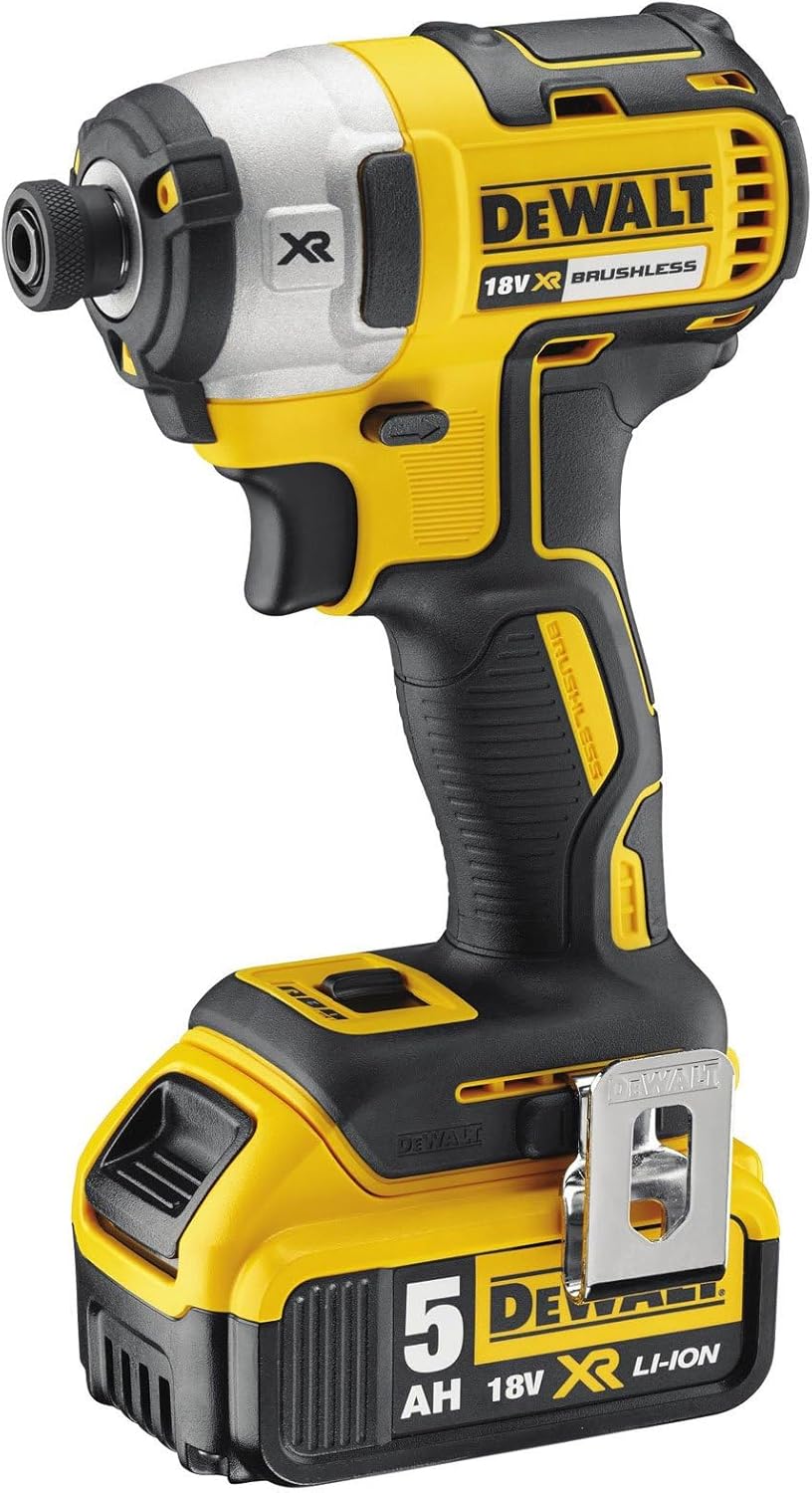 DeWalt DEWDCK276P2 Brushless Twin Pack with 2 x 5 A Li-Ion Battery, 18 V, Yellow