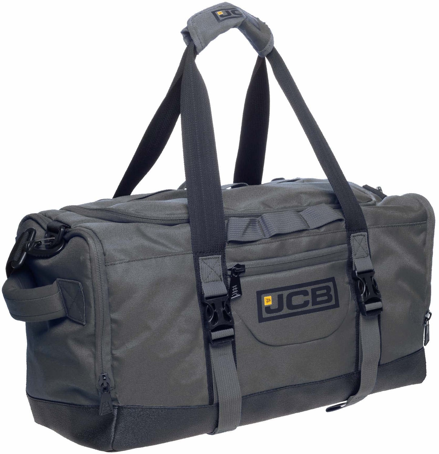 JCB - Duffle Holdall Bag, Grey - Water-Resistant Pu Base - Adjustable Shoulder Strap - 1,000 Denier Polyester - Maximum Capacity of 50 litres - Ideal Gym, Travel Or Overnight Bag