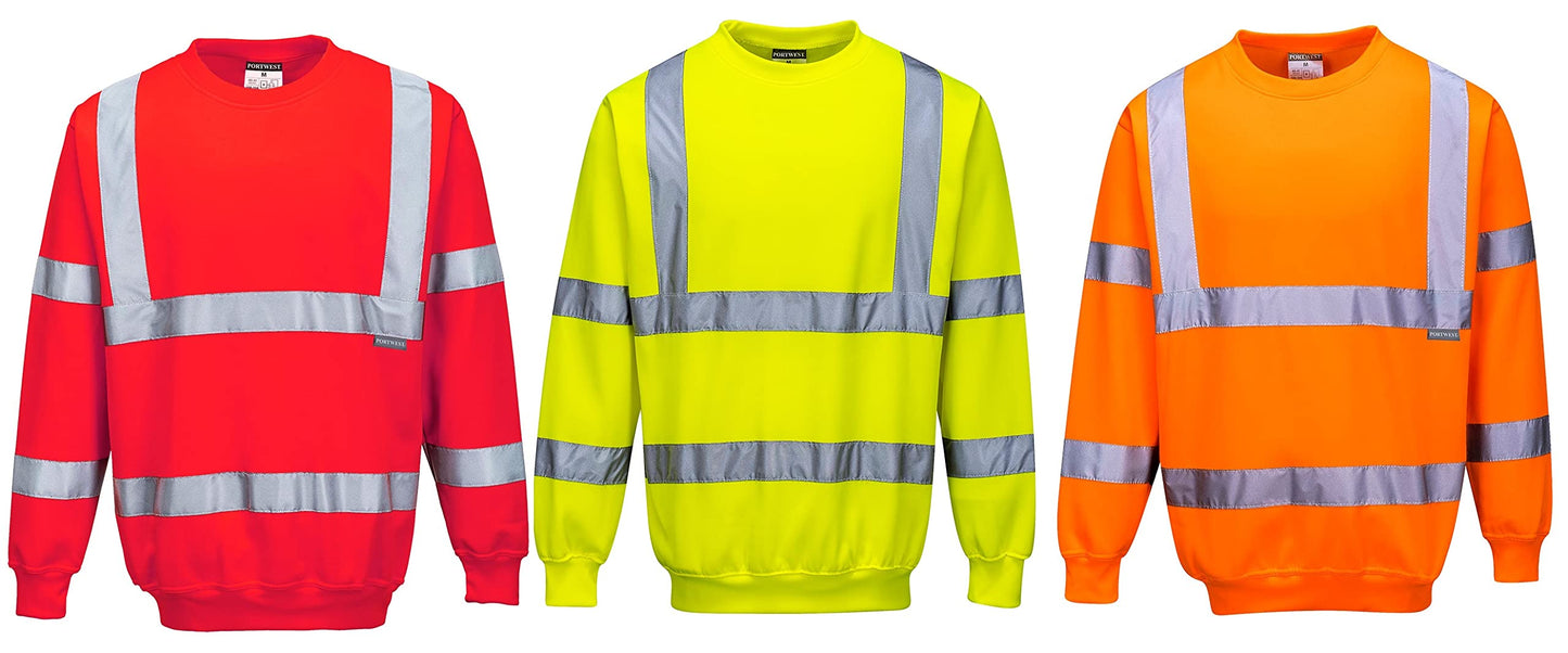 Portwest B303 Comfort Elasticated Hi-Vis Sweatshirt Orange, Medium