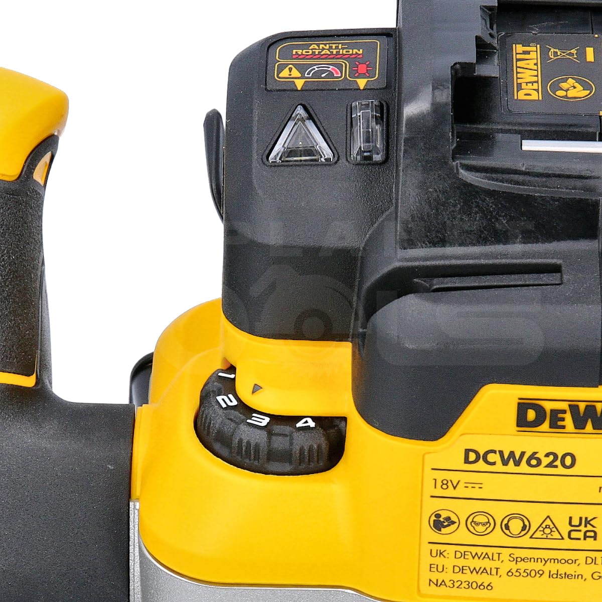 DeWalt DCW620H2 18V XR 12mm / 1/2" Cordless Brushless Plunge Router With 2 x 5.0Ah Powerstack Batteries, Charger & TSTAK Case