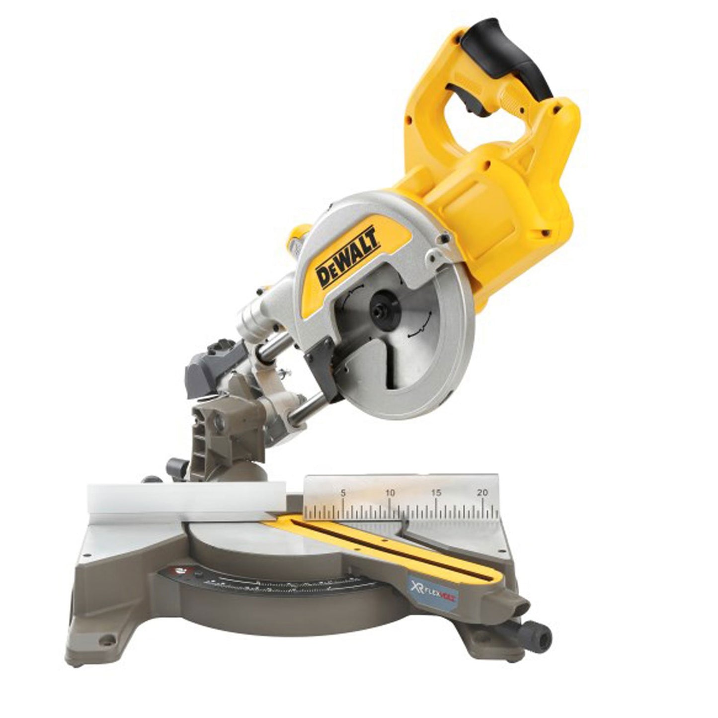 DEWALT DCS777T2 54 V 216 mm XR Cordless Flexvolt Mitre Saw with 2 x 6 A Batteries - Yellow/Black