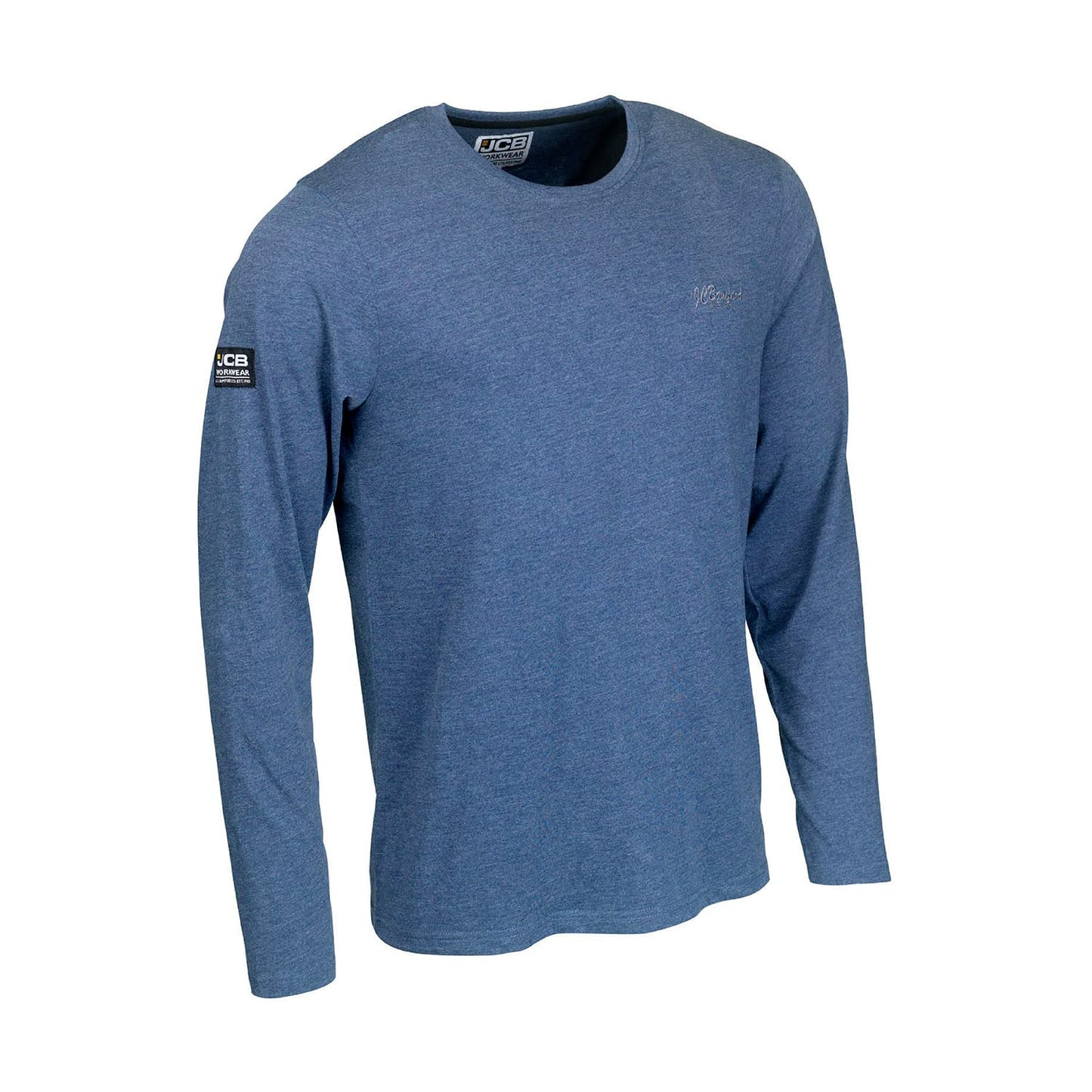 JCB - Workwear - Men's Long Sleeved T-Shirts -Trade T-Shirt - Navy/Marl - Small D+IX/S