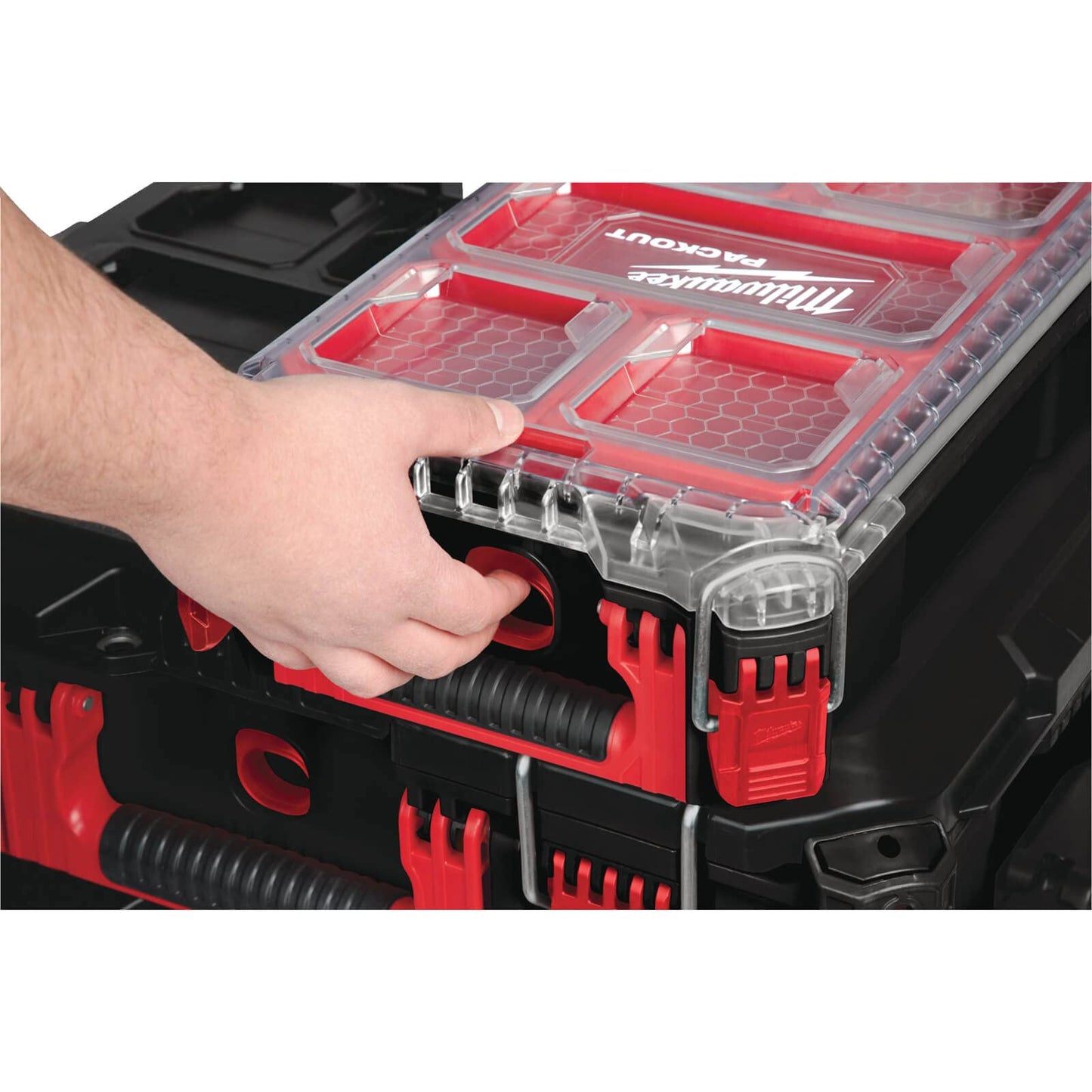 Milwaukee 0 932464083 PACKOUT Compact Organiser Case, Red