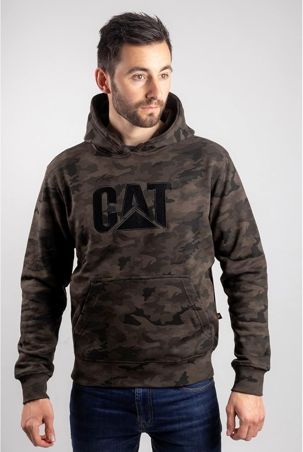 Caterpillar Mens Trademark Hooded Logo Work Sweatshirt