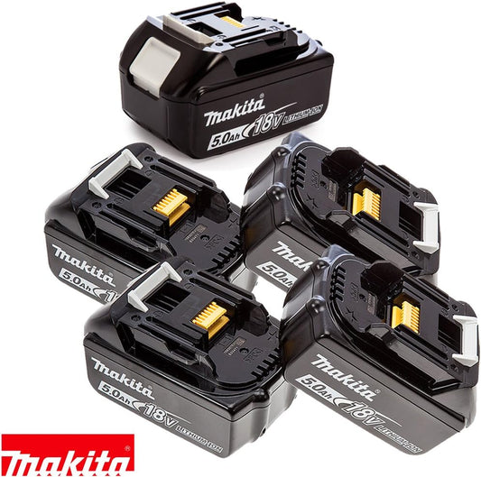 Makita Genuine BL1850 18V 5.0Ah Li-Ion LXT Battery Pack of 5