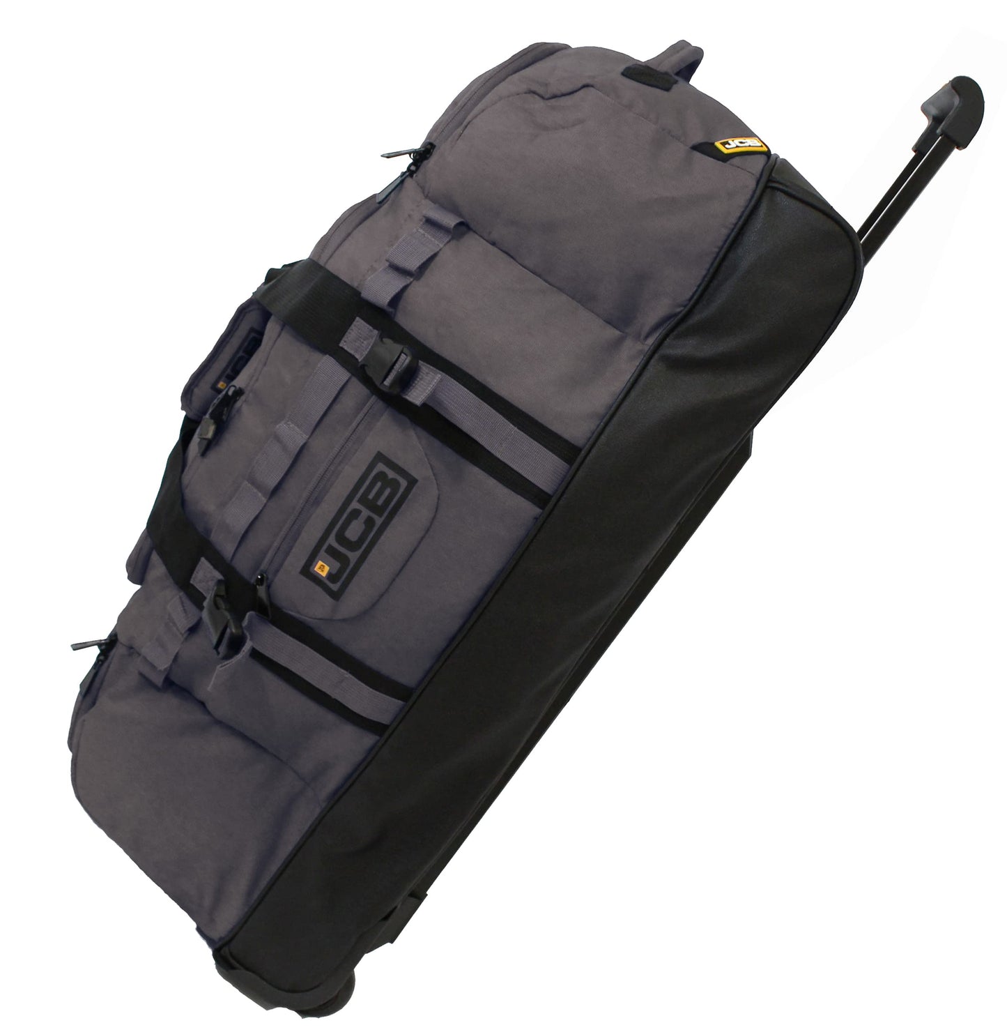 JCB - Duffle Holdall Bag, Grey - Water-Resistant Pu Base - Adjustable Shoulder Strap - 1,000 Denier Polyester - Maximum Capacity of 50 litres - Ideal Gym, Travel Or Overnight Bag