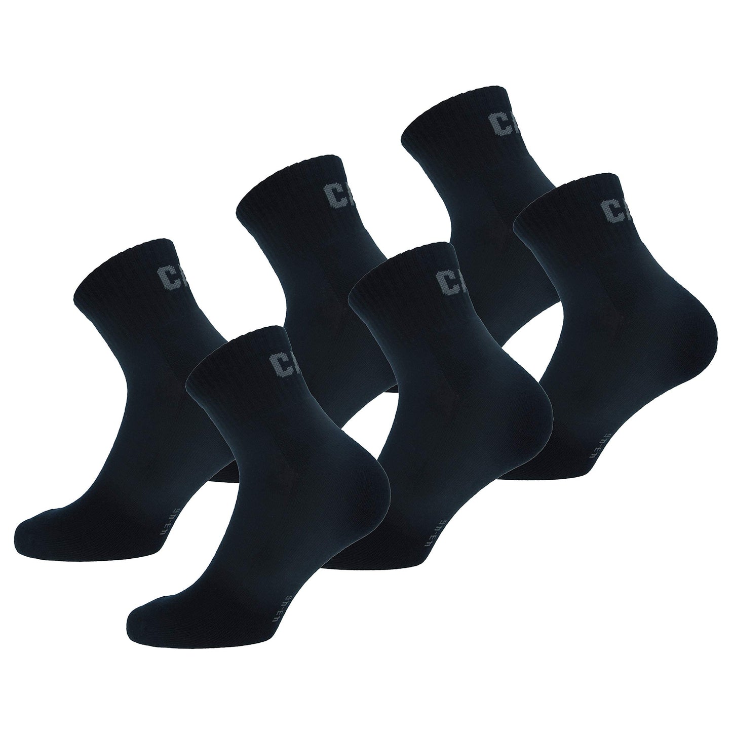 Caterpillar Quarter Socks 6 Pairs Men's Work Socks, Height Above the Ankle, Reinforced Toe and Heel, Cotton