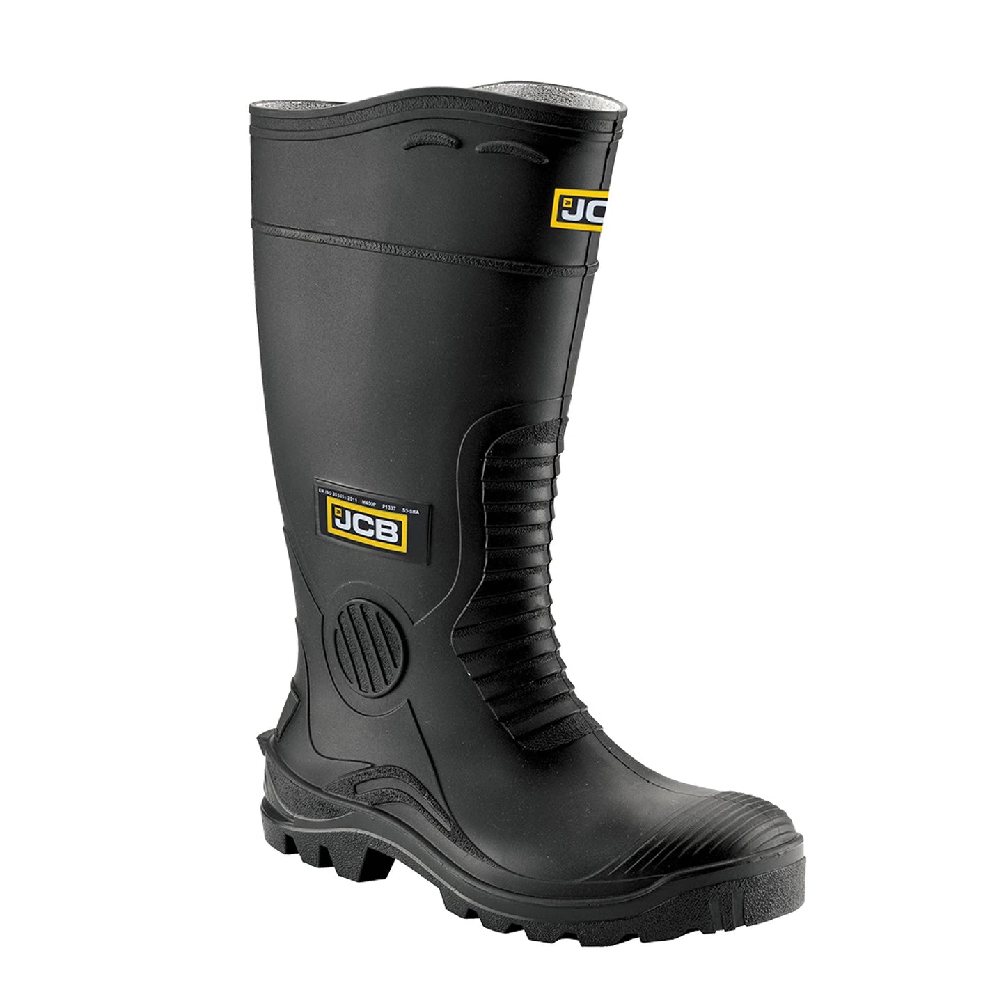 JCB - Wellington Hydromaster Boots Mens - Fits Large - Steel Toe Cap Boots - Black Shoes - Waterproof Shoes Men - Boots for Men - Wide Fit - Size 9UK, 43EU