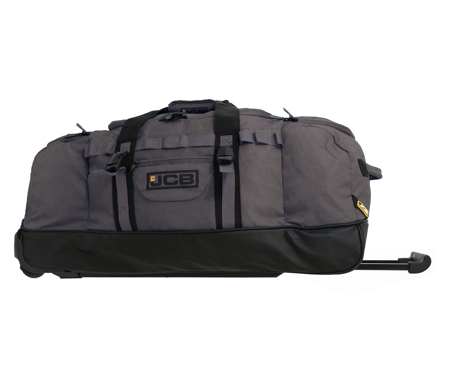 JCB - Duffle Holdall Bag, Grey - Water-Resistant Pu Base - Adjustable Shoulder Strap - 1,000 Denier Polyester - Maximum Capacity of 50 litres - Ideal Gym, Travel Or Overnight Bag