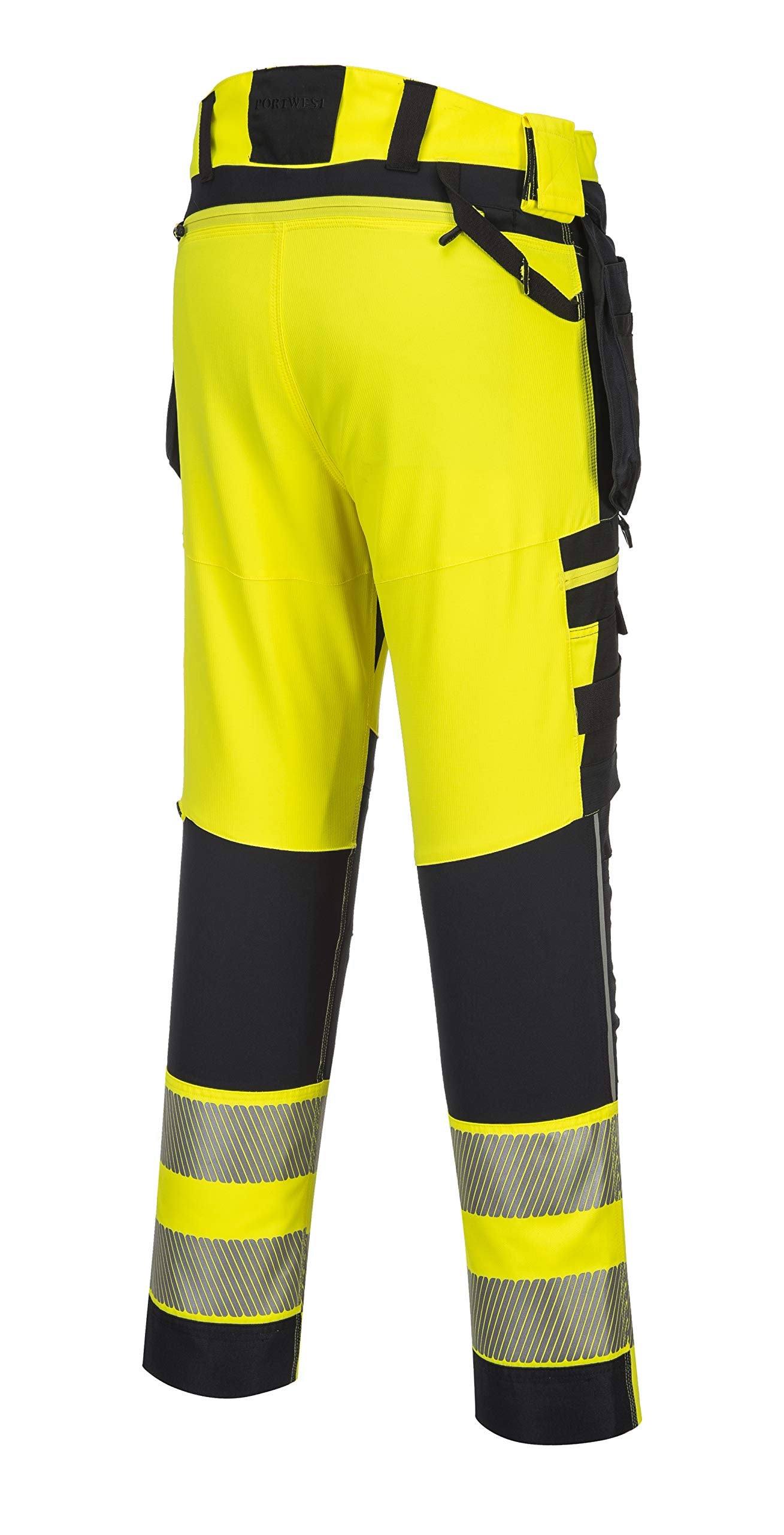 Portwest DX4 Hi-Vis Detachable Holster Pocket Trouser, Size: 32, Colour: Yellow/Black, DX442YBR32