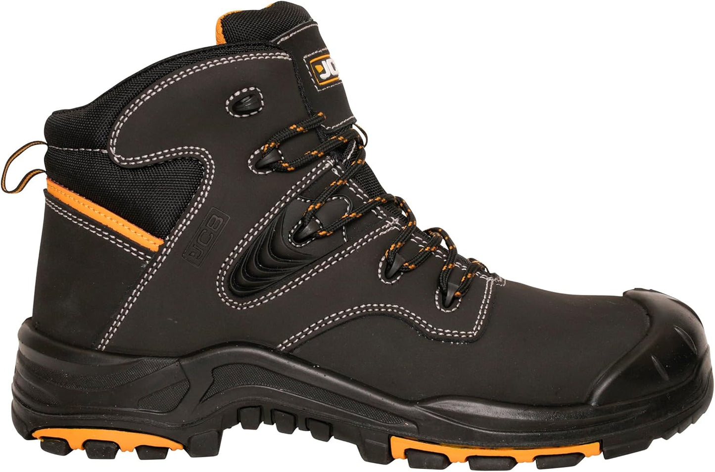 JCB - Black Action Nubuck Boot - Composite Midsole & Antistatic Properties - Safety Shoes Men Lightweight & Work Boots for Men - Size 9