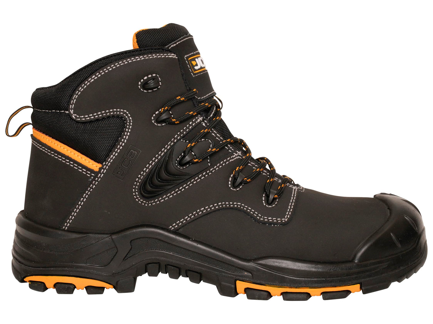 JCB - Black Action Nubuck Boot - Composite Midsole & Antistatic Properties - Safety Shoes Men Lightweight & Work Boots for Men - Size 8