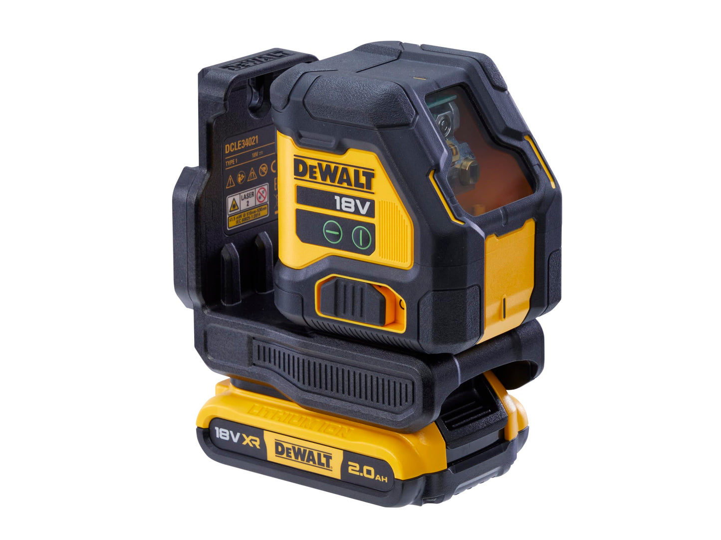 DEWALT DCLE34021D1-GB 18V 1 X 2AH Li-Ion XR Green Self-Levelling Cross-Line Laser Level