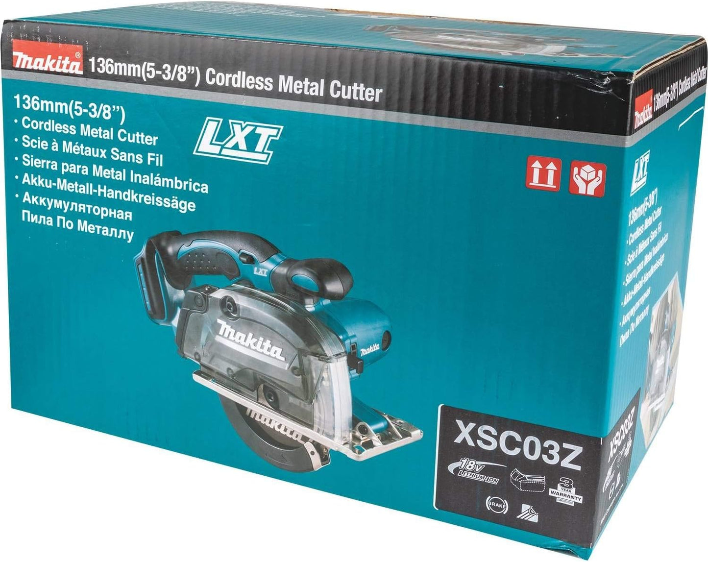 Makita XSC03Z 18V LXT Lithium-Ion Cordless 5-3/8" Metal Cutting Saw, with Electric Brake and Chip Collector, Tool Only