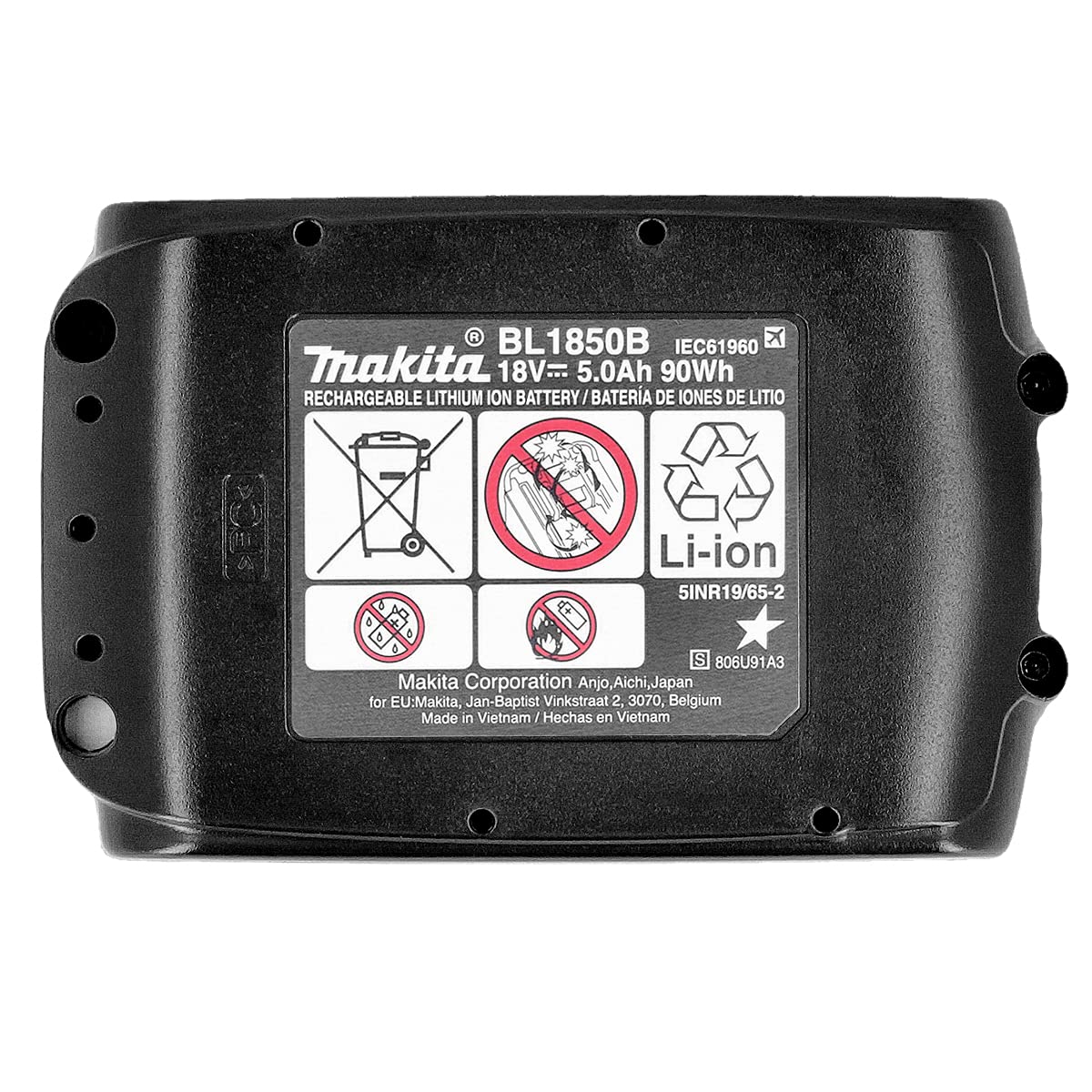 Makita Genuine BL1850 18V 5.0Ah Li-Ion LXT Battery Pack of 3