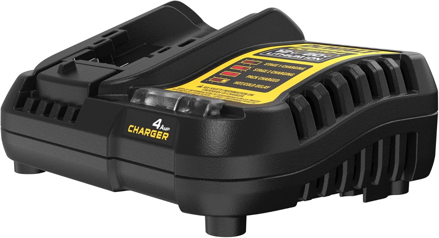 DEWALT 12V MAX/20V MAX Lithium Ion Battery Charger, 4 Amp, Waterproof (DCB1104), Black