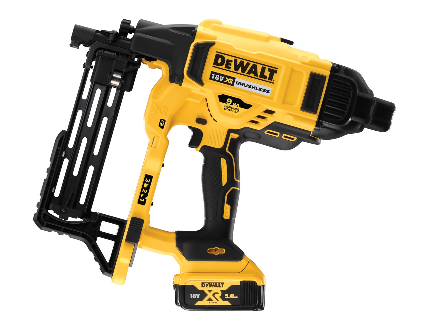 DeWalt DCFS950P2-GB 18v BL Fencing Stapler with 2 5ah Batteries and Kitbox