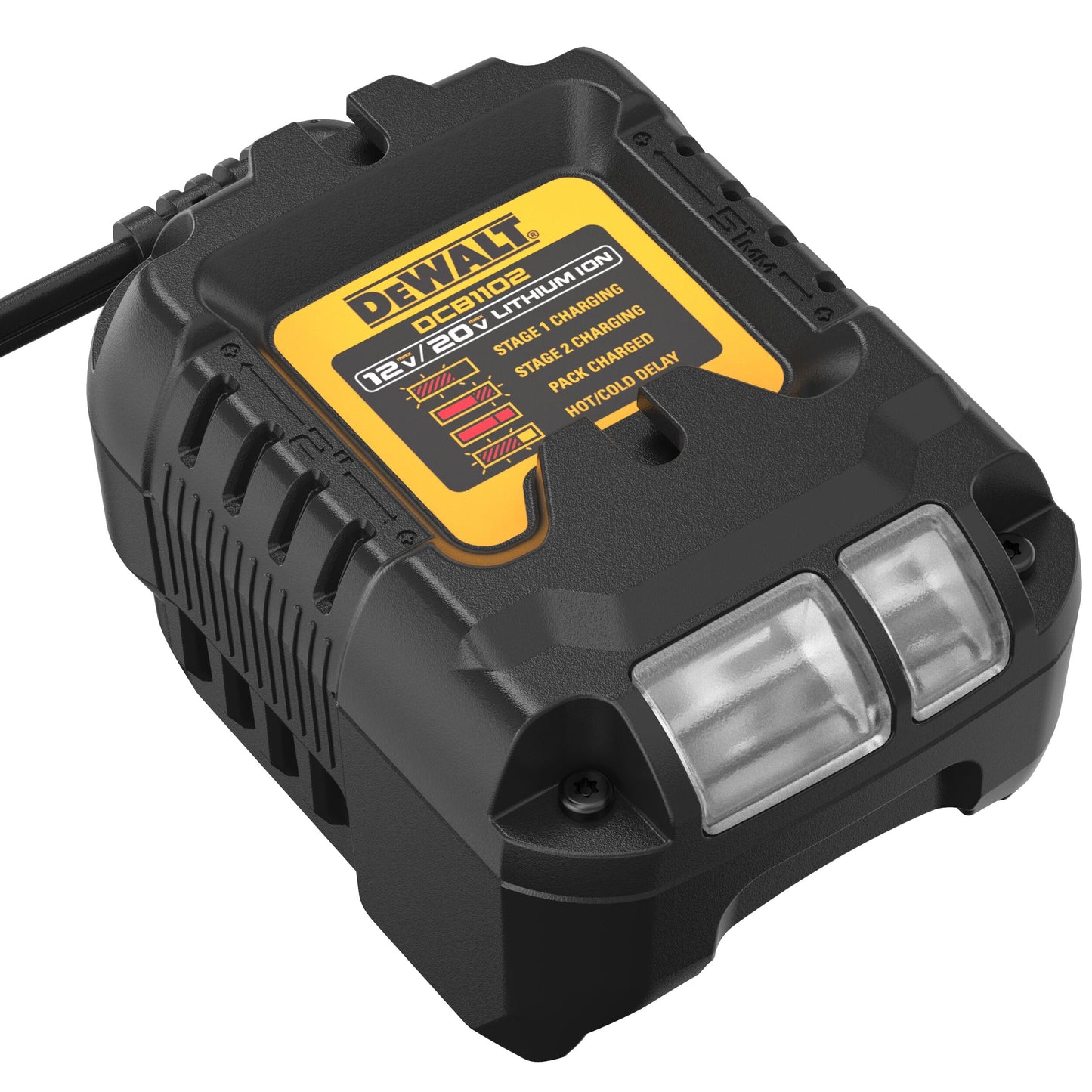 Dewalt Powerstack DCB1102E2 18 Volt Battery Kit (1.7 Ah, Innovative Pouch Cell Technology, Can be Used in All 18 V XR Battery Machines, with Capacity Display via LEDs, Includes 2 Batteries & Charger)