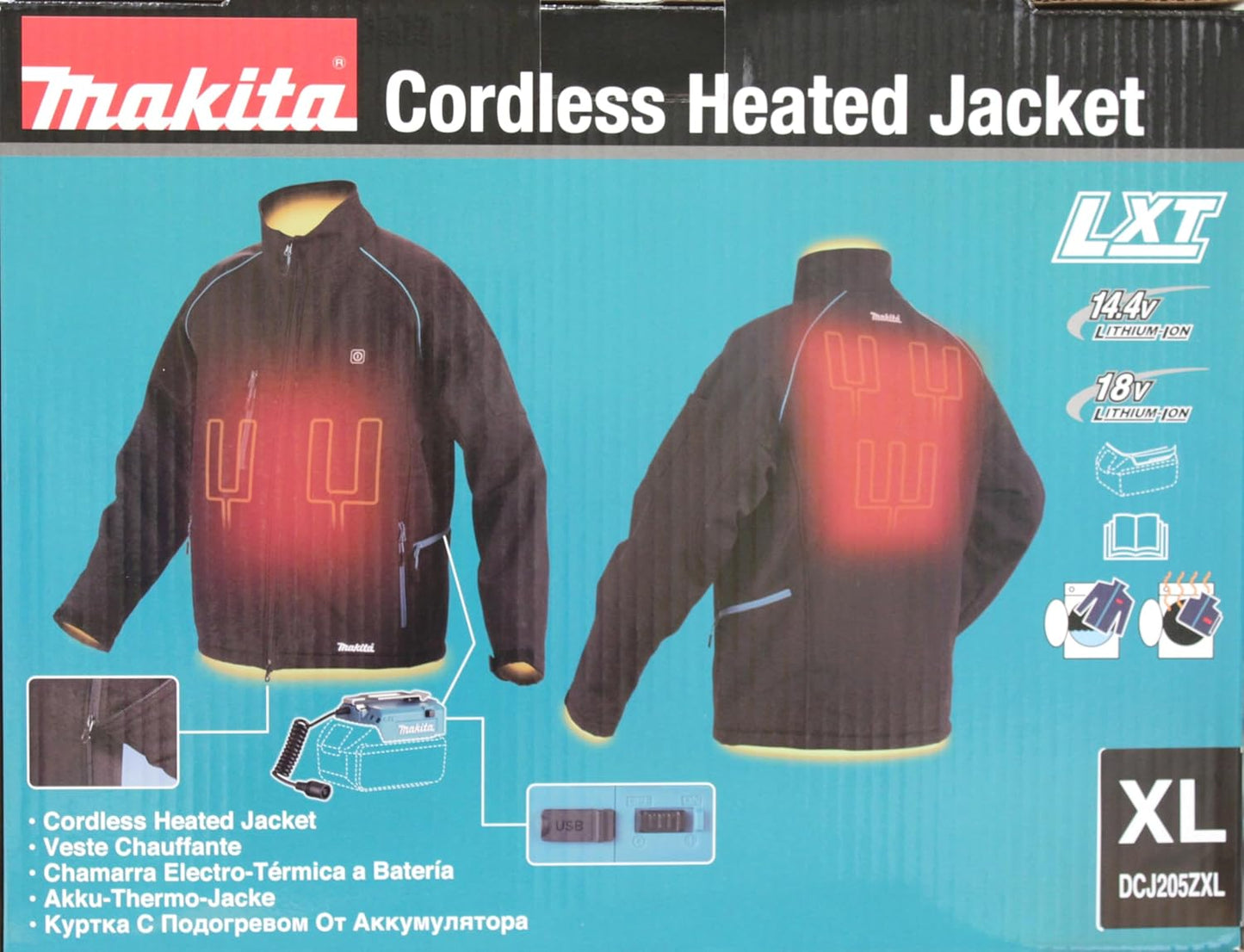 Makita DCJ205ZXL Battery Thermal Jacket Size One Size