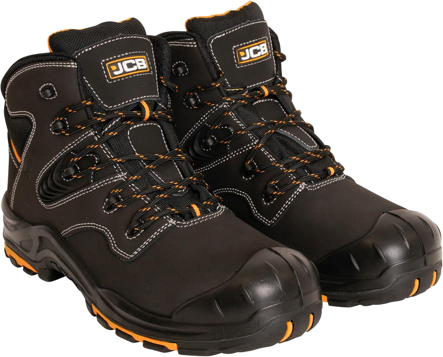 JCB - Black Action Nubuck Boot - Composite Midsole & Antistatic Properties - Safety Shoes Men Lightweight & Work Boots for Men - Size 9