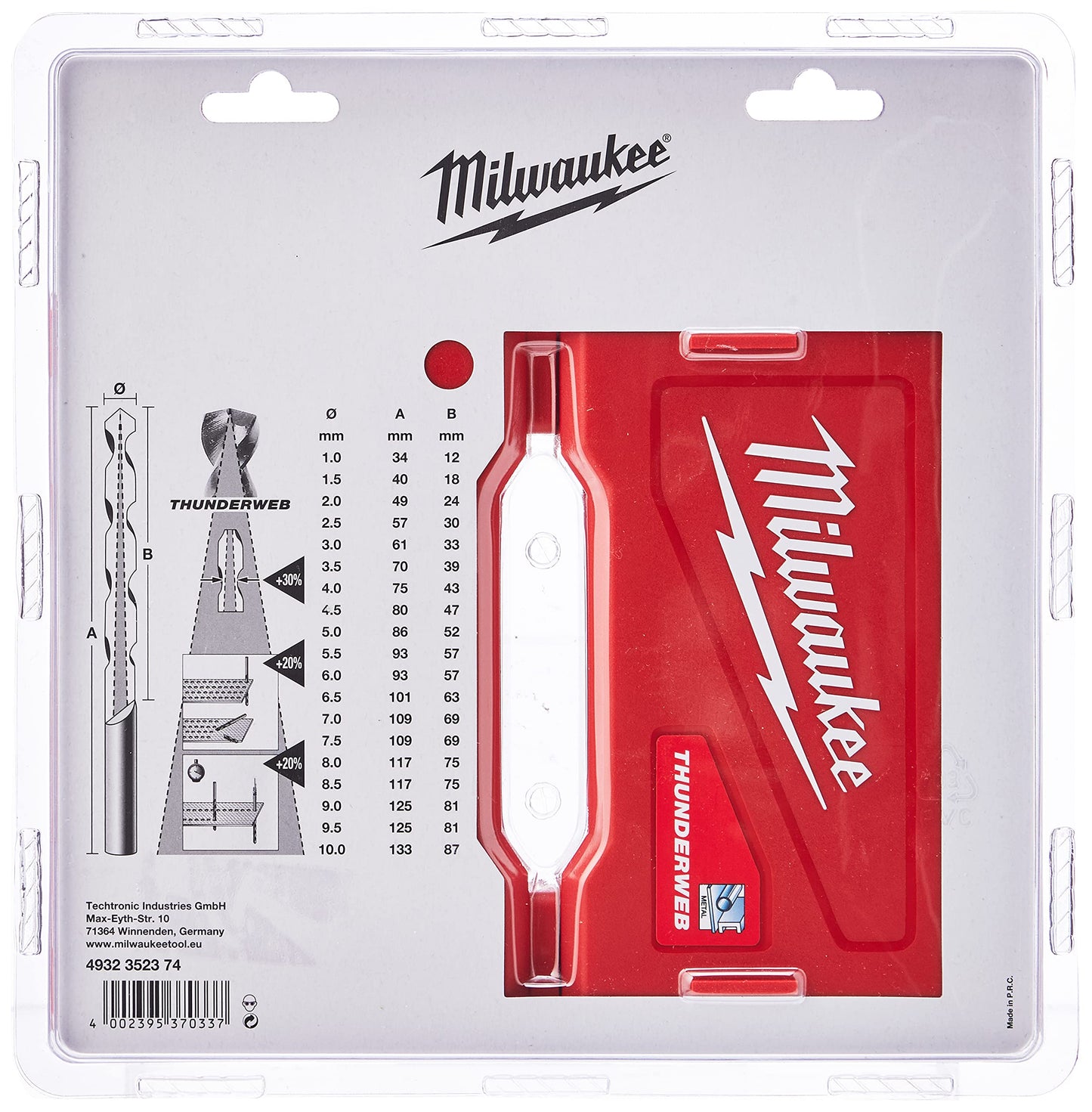 Milwaukee 4932352374 Drill, Set 19 Piece 1-10mm