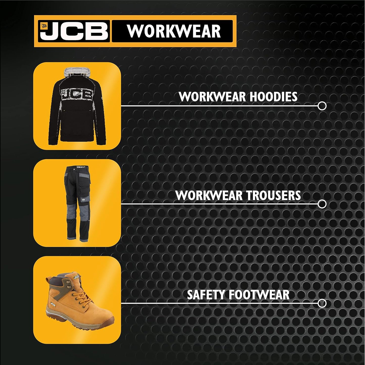 JCB - Wellington Hydromaster Boots Mens - Fits Large - Steel Toe Cap Boots - Black Shoes - Waterproof Shoes Men - Boots for Men - Wide Fit - Size 10UK, 44EU