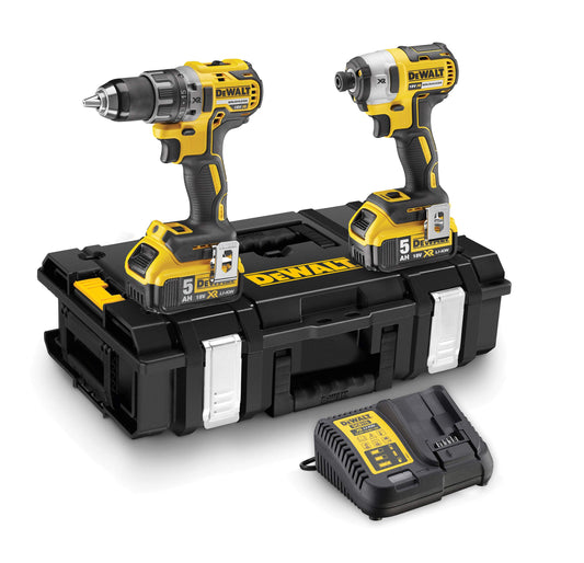 DeWalt DCK266P2-QW - XR Kit With DCD796 Cordless Hammer Drill, DCF887 Impact Driver, 2 Li-Ion 5.0 Ah Batteries, Charger And DS150 Organizer