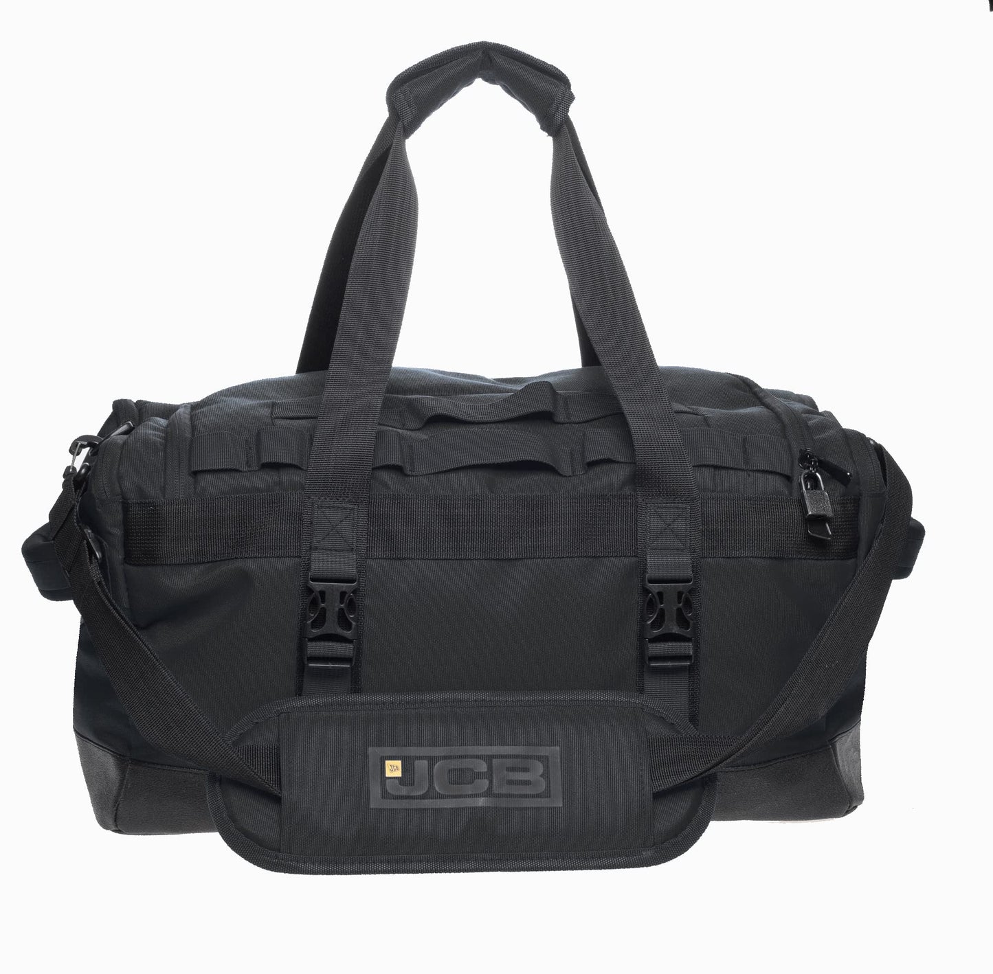 JCB - Duffle Holdall Bag, Grey - Water-Resistant Pu Base - Adjustable Shoulder Strap - 1,000 Denier Polyester - Maximum Capacity of 50 litres - Ideal Gym, Travel Or Overnight Bag