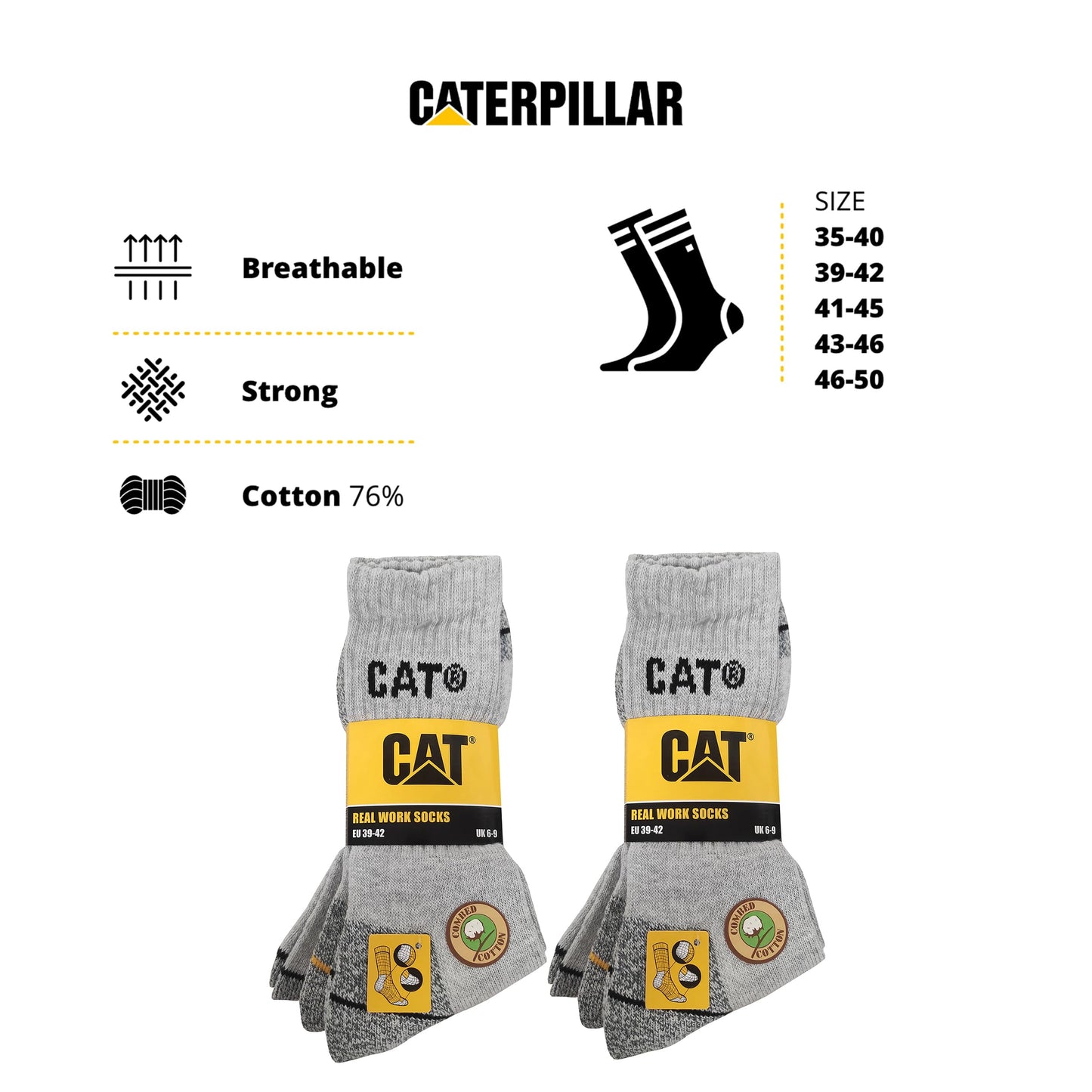 Caterpillar Men's Real Work Socks