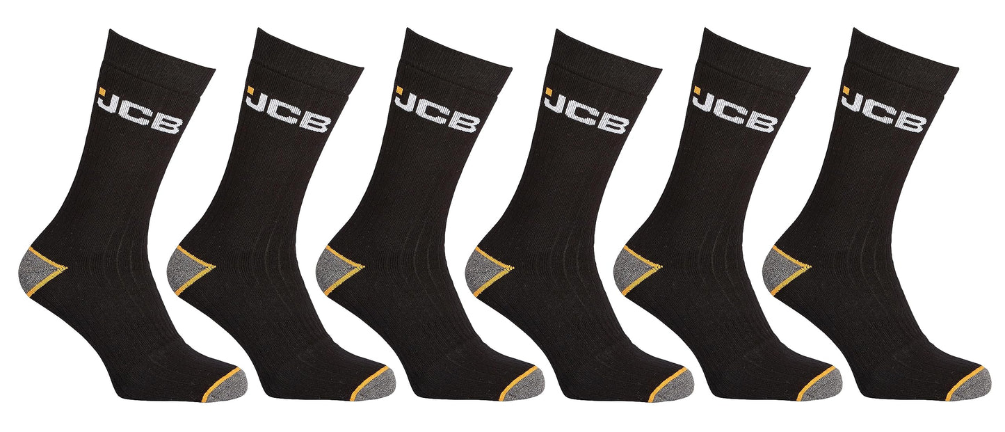 JCB Socks - Outdoor Activity Socks Men's - Boot socks - Men's Work Socks - 3 Pack - UK 6-8.5