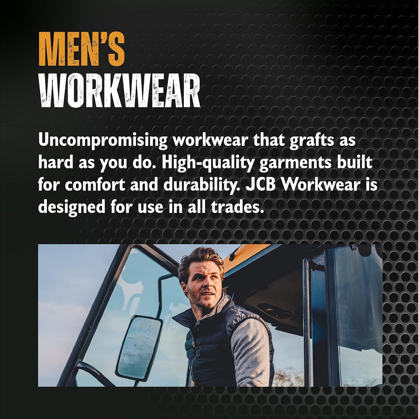 JCB Workwear - Trade Softshell Jacket - Fleece Jacket Mens Full Zip - Zipped Side Pockets - Adjustable Hem & Cuffs - Polyester - Black - Size XXL