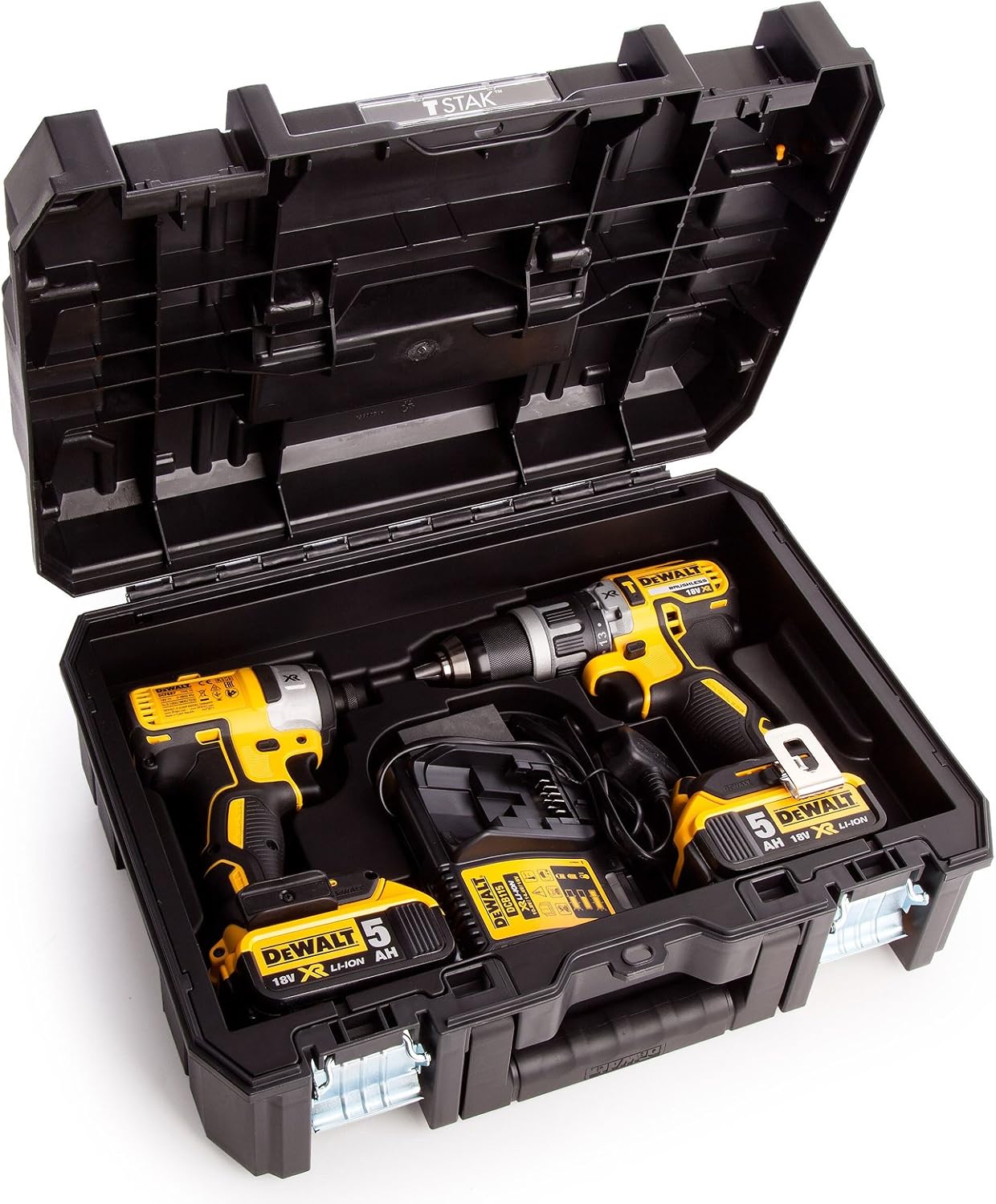 DeWalt DCK266P2T 18v XR Cordless Combi Drill & Impact Driver TSTAK Kit 2 x 5ah Li-ion