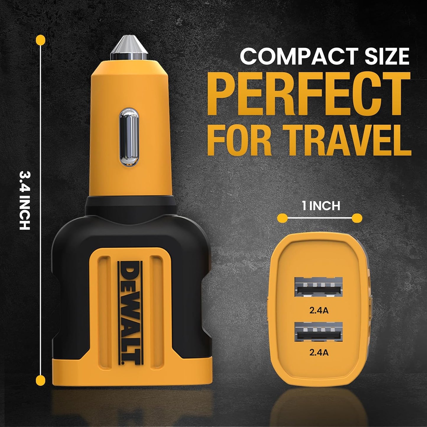 DEWALT 2-Port Mobile USB Charger, 24W