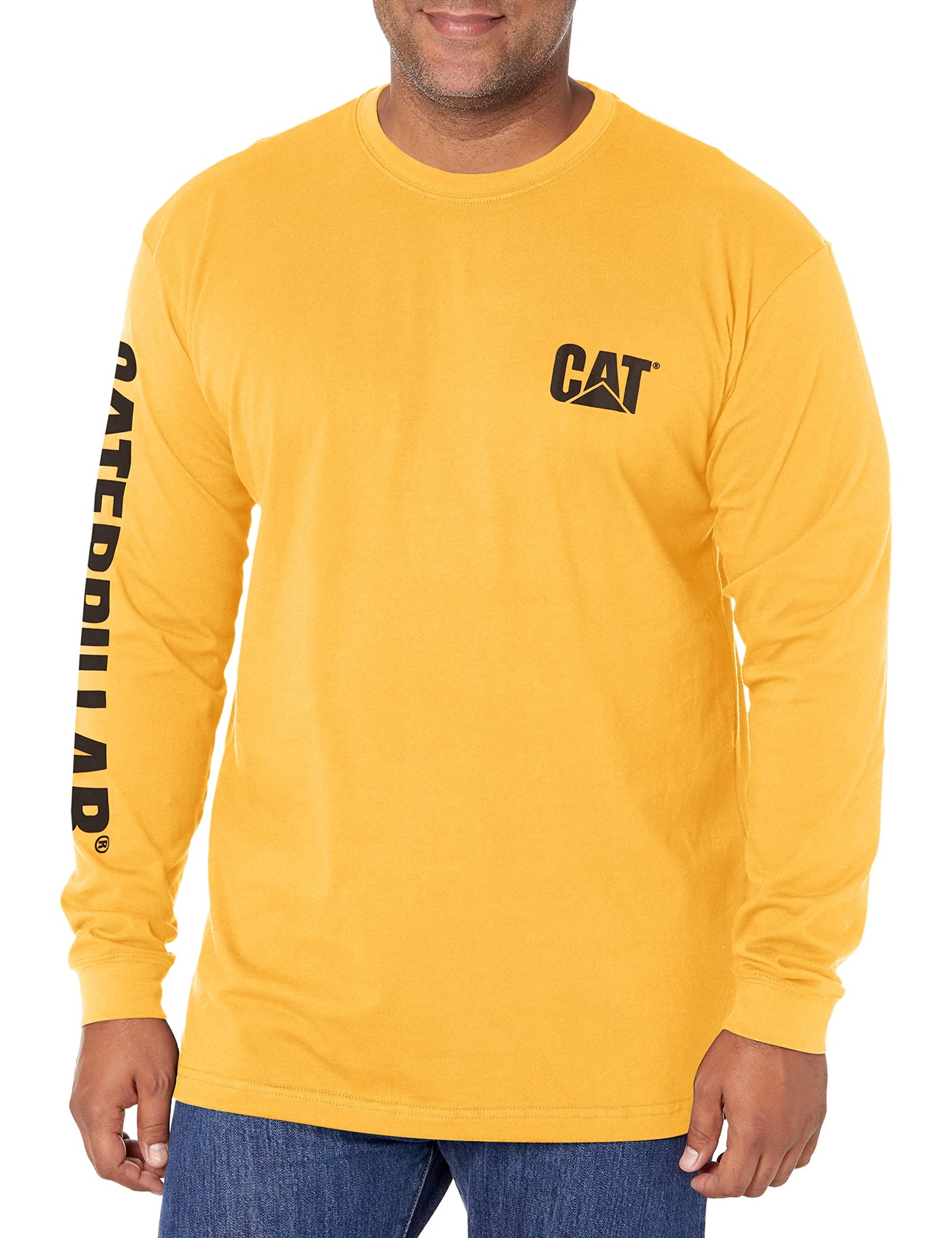 CAT Men's Trademark Banner Long Sleeve T-shirt상표 배너 긴소매 티셔츠camiseta Manga Larga De La Marca T-Shirt