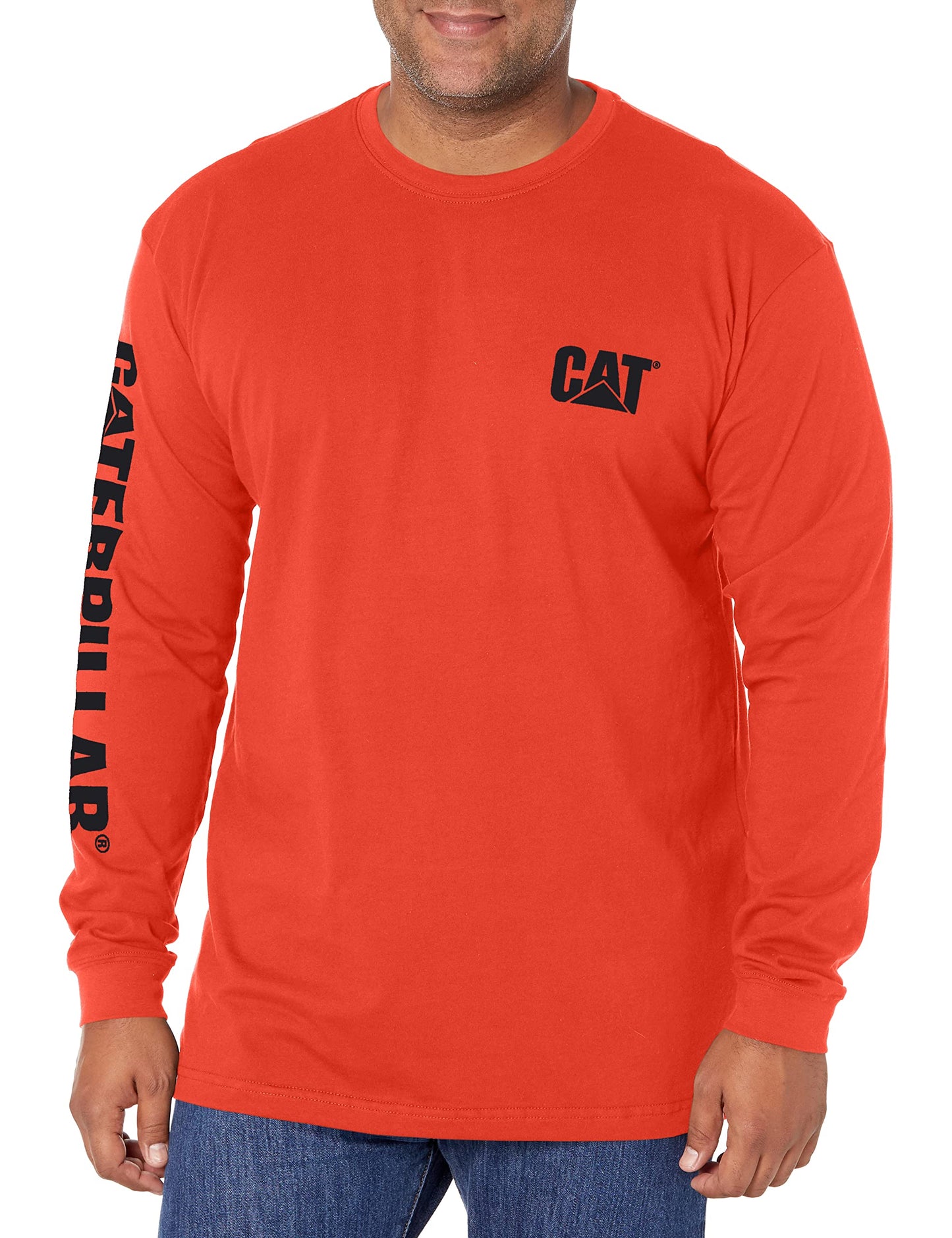 CAT Men's Trademark Banner Long Sleeve T-shirt상표 배너 긴소매 티셔츠camiseta Manga Larga De La Marca T-Shirt